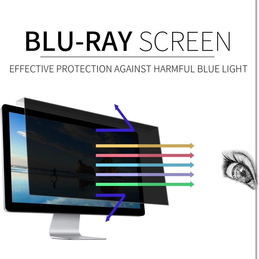 Anti Blue light Hanging Privacy Screen for Widescreen Monitors 25 In to 28 In.